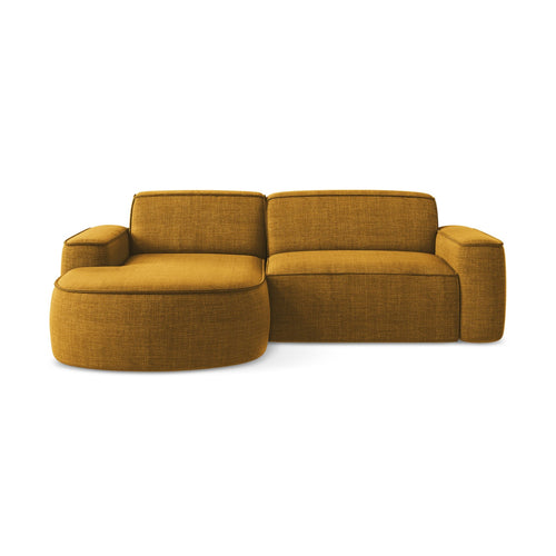 LaMiaSofa hoekbank links Melissa - textuurstof - mosterd - 224x166x70