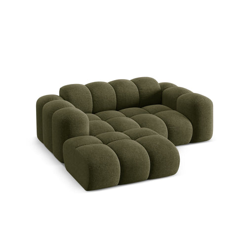 Cosmopolitan Design - Linker hoekbank Treno 2-zits, chenille groente - 164x180x70cm