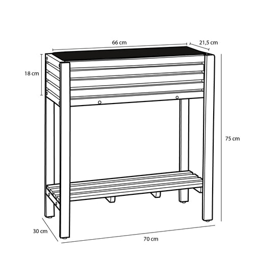 Mica Decorations Glenwood Plantenbak Rechthoek voor Buiten - L70 x B30 x H75 cm - Acaciahout - Bruin