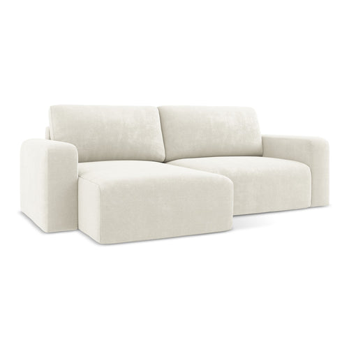 LaMiaSofa hoekbank links Ostia - chenille stof - wit - 244x149x79