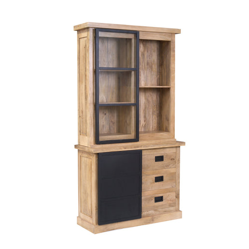 Starfurn Vitrinekast Noa - Naturel Hout - 120x45x220cm