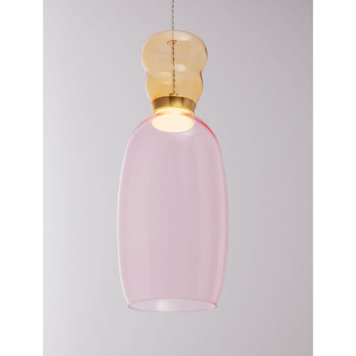 Nova Luce PLUMA Slanke hanglamp voor aan het plafond, glanzend geel, roze, goud, LED 5W 450lm 3000K