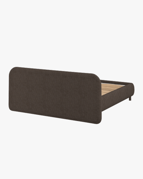 noo.ma Mumo gestoffeerd bed 180x200 - chocoladebruin bouclé