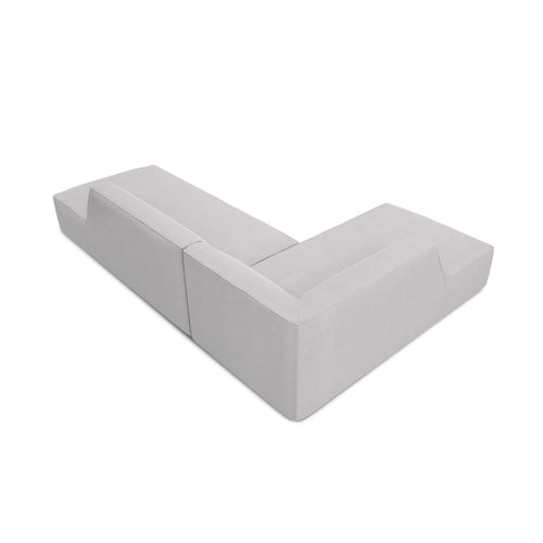 Cosmopolitan Design - Modulaire hoekbank links Siena 4-zits, structurele stof lichtgrijs - 180x273x69cm