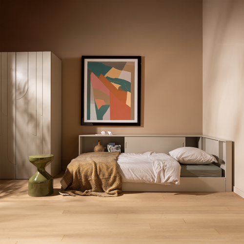 WOOOD hoekbed links/rechts Carter - Grenenhout - Dust/Beige - 90x200