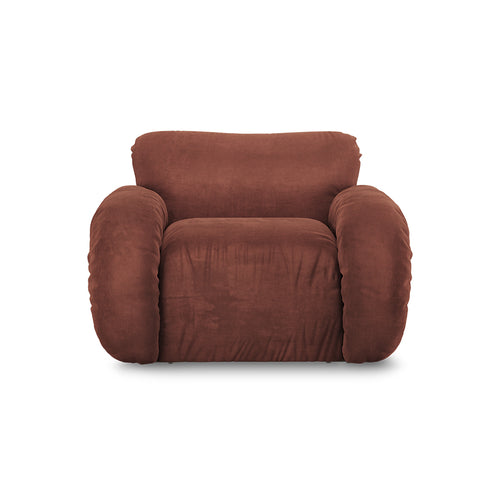 HKLIVING fauteuil Arc lounge – royal velvet magnolia – frame ash