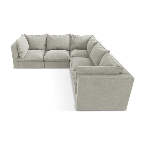 LaMiaSofa Modulaire hoekbank Ravenna - velours - lichtgrijs - 255x255x77