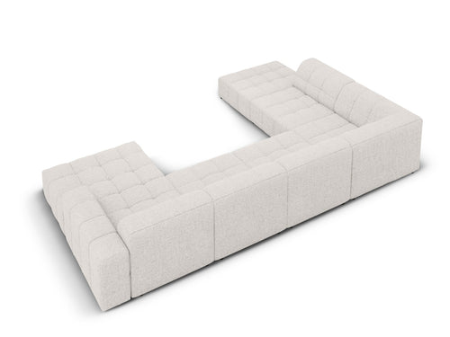 Cosmopolitan Design Panoramische hoekbank links Chicago 7-zits, chenille lichtgrijs - 263x375x78cm