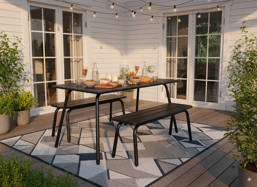 MaximaVida metalen tuintafel Max 150 x 80 cm zwart - vtwonen shop