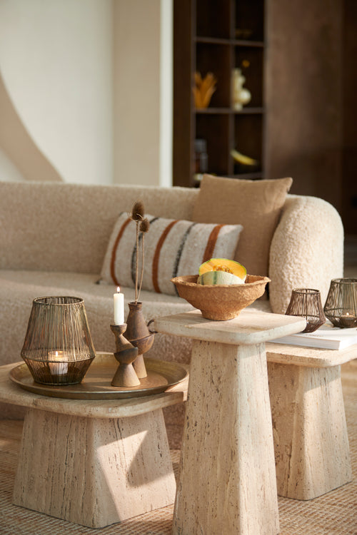 Light & Living bijzettafel KEPAMI - Ø40x49cm - bruin - vtwonen shop