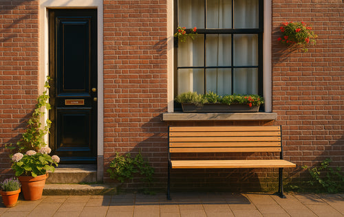 MaximaVida staande gevelbank Jordaan met rugleuning 100 cm