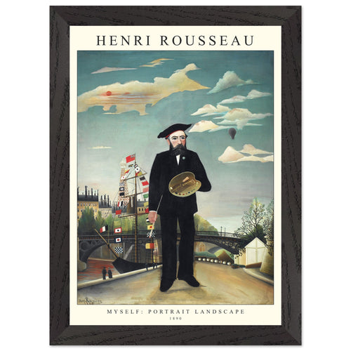 Artfulprints Poster met Lijst Henri Rousseau - Portrait landscape   - A4 21x29.7 cm - Blauw
