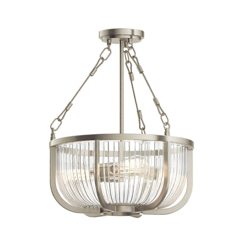 Elstead Kichler Roux Cilindrische hangende plafondlamp geborsteld nikkel