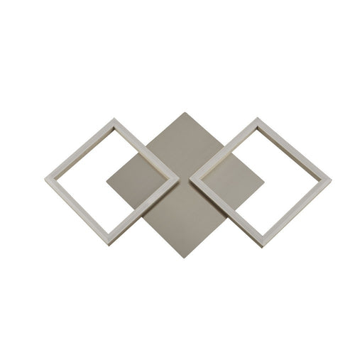 Searchlight ART - 2 Light Square Led Wall, Flush Fitting - Satijn Zilver
