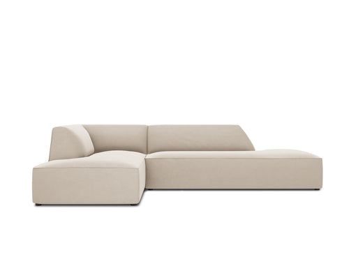 Micadoni linker hoekbank Ruby 4-zits, flueel, beige - 180x273x69cm