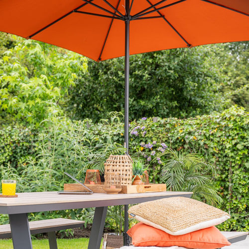 Lotus parasol - 250x250 cm - carbon black - koper