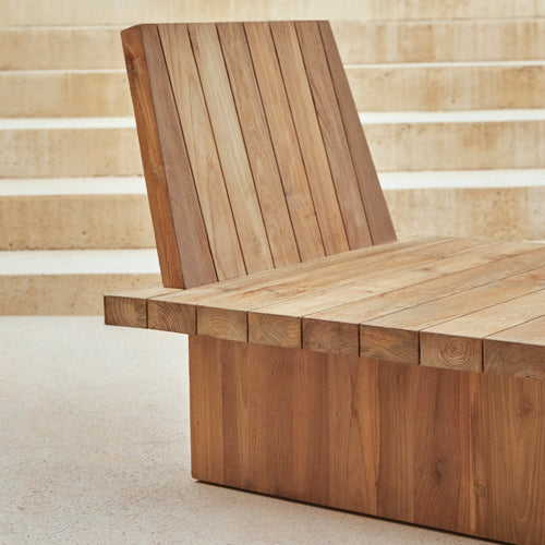 Tikamoon Tuinfauteuil van gerecycled teakhout Joaquin, 1-zit - Naturel