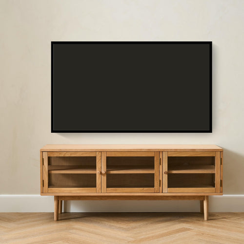 Furnhouse tv-meubel Svendborg - Natuurlijk eikenhout - MDF, Eikenfineer - 40x137x55