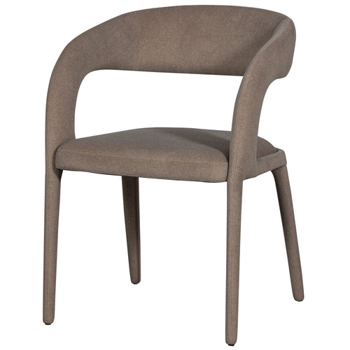 vtwonen eetkamerstoelen Arms - Polyester - Bruin - Set van 6