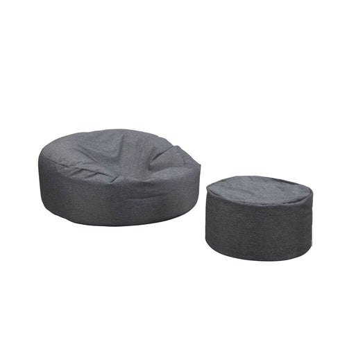 HOME DELUXE XXL outdoor zitzak CLOUD met hocker - antraciet