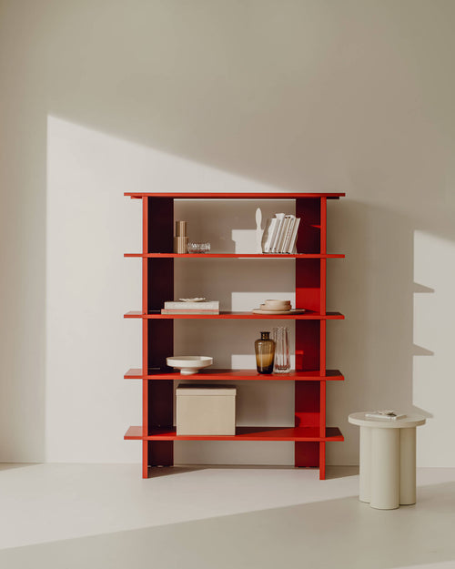 noo.ma Hes Boekenkast 5-planken - Butter Yellow, 120 x 37 x 156 cm