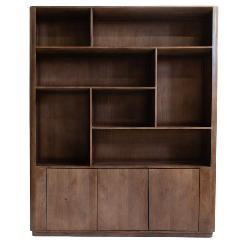 Giga Meubel Wandkast Finn - Mangohout - Donkerbruin - 180x45x220cm - vtwonen shop