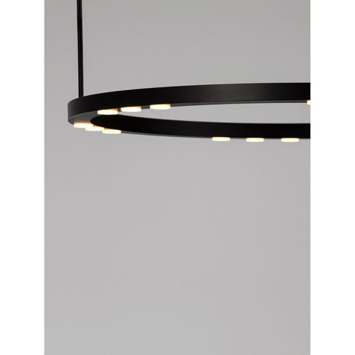 Nova Luce LUNETTE Geïntegreerde LED-hanglamp voor plafond, zandkleurig zwart, Triac dimbaar, 34W, 1453lm, 3000K