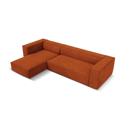 Cosmopolitan Design - Linker hoekbank Turin 5-zits, structurele stof terracotta - 173x290x68cm