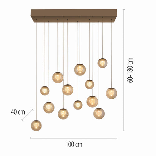Neuhaus PURE hanglamp Popup - 13 lichts - 100  x 180   cm - champagne