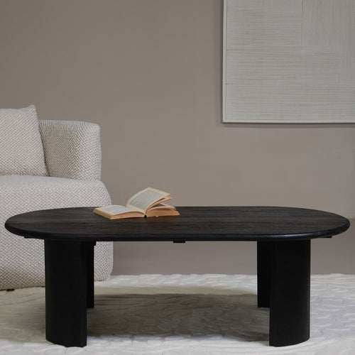 Giga Meubel Salontafel Maikel - Ovaal - Mangohout - 120cm