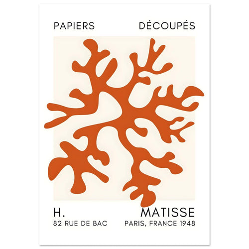 Artfulprints  Matisse – Dreamy coral flower orange   poster A4 21x29.7 cm - vtwonen shop
