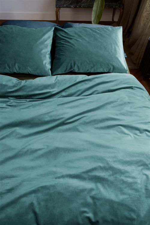 At Home by BeddingHouse dekbedovertrek Tender - 140x200/220 cm - blauw groen