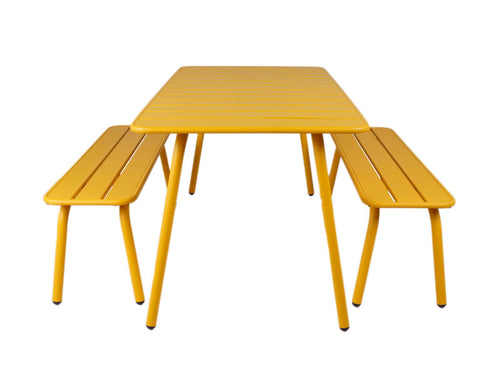 MaximaVida metalen picknickset Max 150 cm okergeel – 3-delig