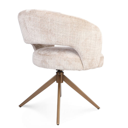 Starfurn Eetkamerstoel Demi - Beige/Brons - Set van 2
