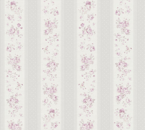 Livingwalls behang bloemmotief grijs, wit en roze - 53 cm x 10.05 m - AS-390692 - vtwonen shop