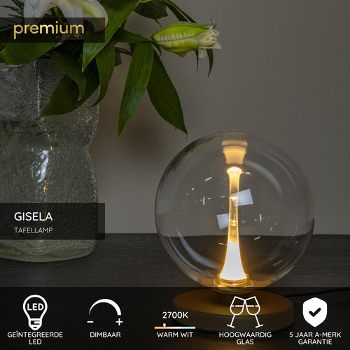 Lucide tafellamp GISELA - Geïntegreerde LED - Transparant