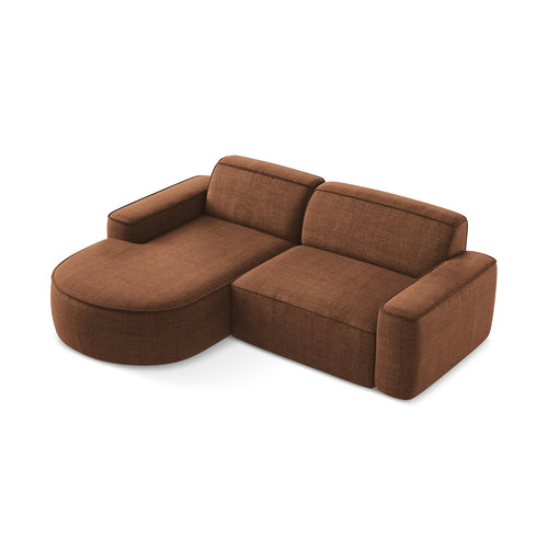 LaMiaSofa hoekbank links Melissa - textuurstof - terracotta - 224x166x70
