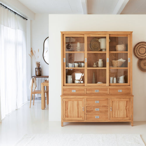 Tikamoon Massief teakhouten servieskast 160 cm - Naturel - vtwonen shop