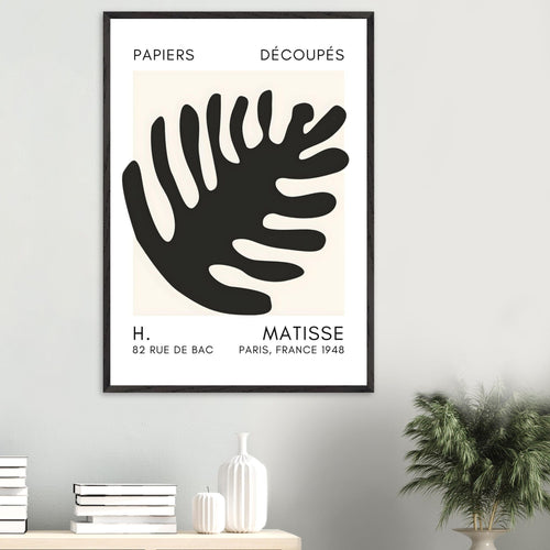 Artfulprints Poster Matisse – Coral bloom black   - A4 21x29.7 cm - Zwart