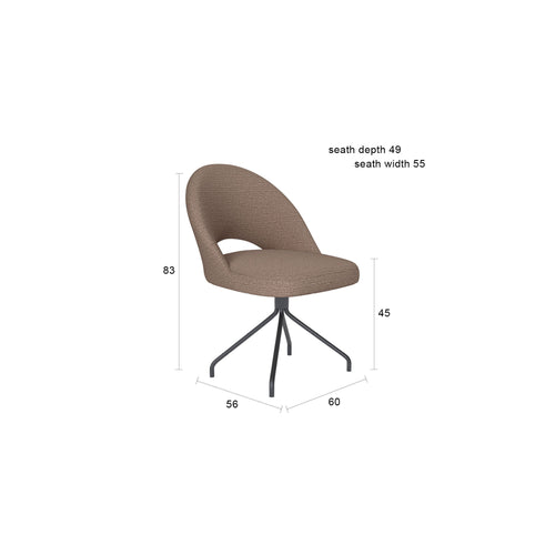 Housecraft Living Mick Eetkamerstoel Draaibaar Metaal Spider Off-White - Beige
