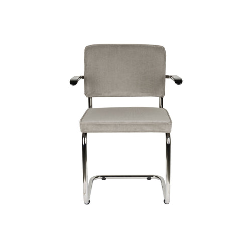 Zuiver Ridge Rib Eetkamerstoelen Armleuning Lichtgrijs - Set van 2