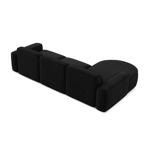 LaMiaSofa hoekbank links Melissa - chenille stof - zwart - 284x166x70