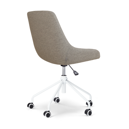 Nolon Nout-Isa Bureaustoel Warm Grijs - Stof - Wit Onderstel - vtwonen shop