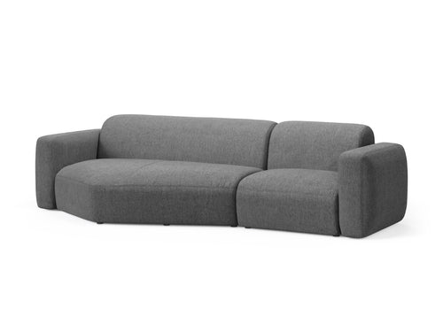 Cosmopolitan Design Modulaire hoekbank links Strino 3-zits, structurele stof grijs - 136x308x78cm