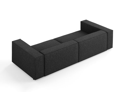 Cosmopolitan Design Bank Arendal 4-zits, chenille, zwart - 102x244x70cm