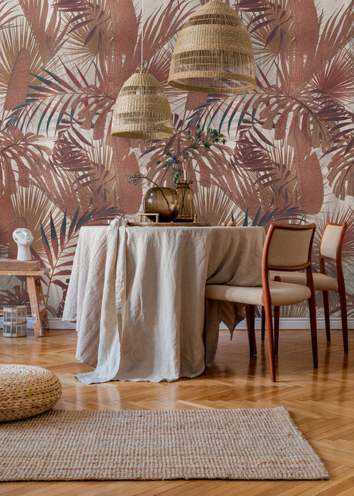 Livingwalls fotobehang jungle-motief terracotta en beige - 159 x 280 cm - AS-391802