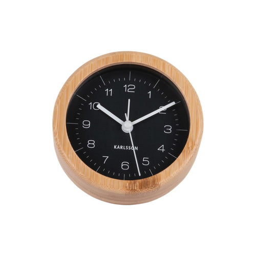 Karlsson wekker Neat Round - zwart - Ø10cm