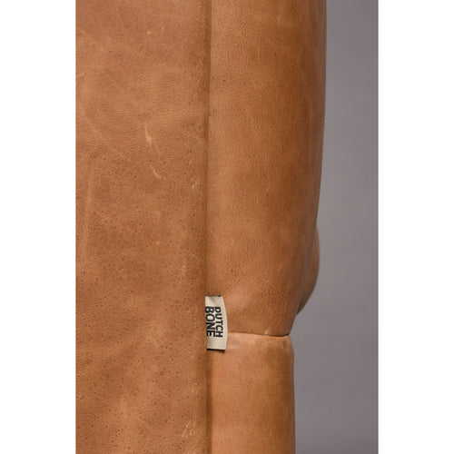 Dutchbone Douglas 3-zitsbank Leer Cognac Bruin