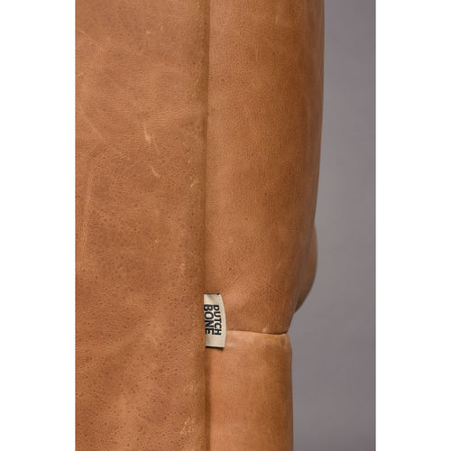 Dutchbone Douglas 3-zitsbank Leer Cognac Bruin - vtwonen shop