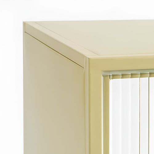 Mica Decorations Clifton Opbergkast met Deuren - L38 x B35 x H50 cm - Gebruik als Nachtkastje, Bestekkast en Meer - Metaal - Beige